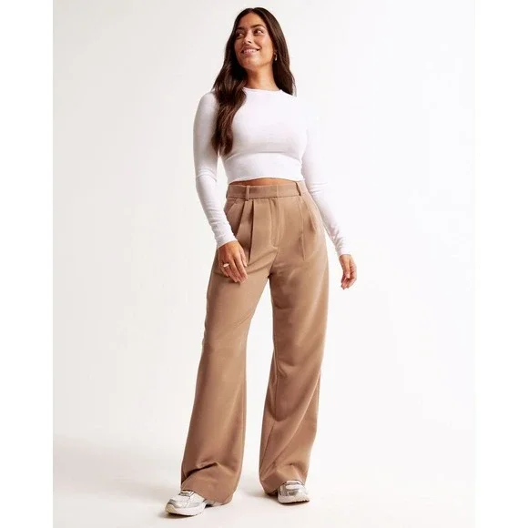 Abercrombie & Fitch Sloane Tailored Wide Leg Pant - Picture 16 of 16